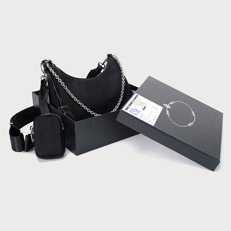 2022 Fashion Bag Three-in-one Hobo Underarm Shoulder Messenger Chain Crescent Female Designer With Mini Pocket Nylon
2022 Fashion Bag Three-in-one Hobo Underarm Shoulder Messenger Chain Crescent Female Designer With Mini Pocket Nylon