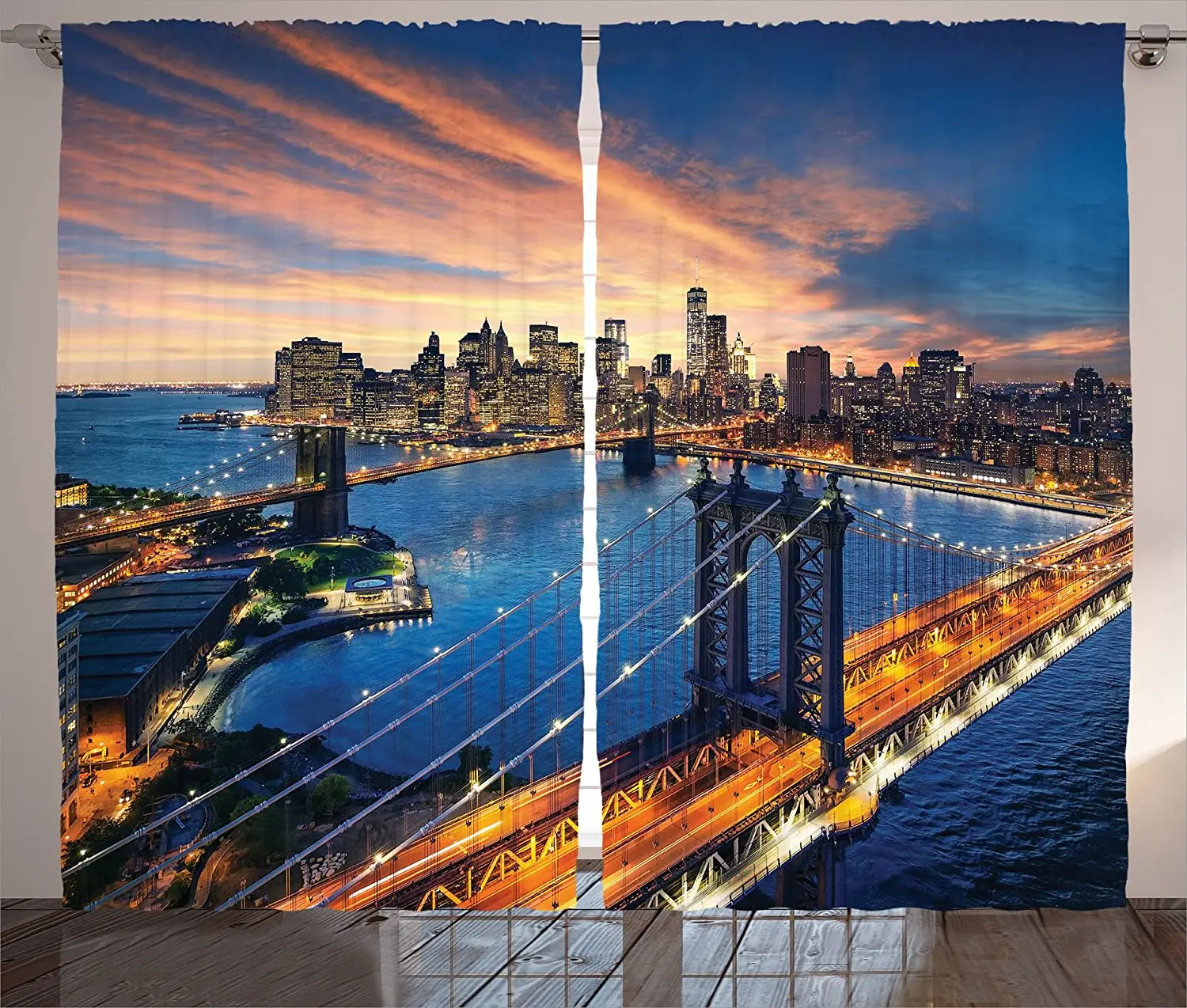 Landscape Blackout Curtains American City Sunset Over Manhattan and Brooklyn Bridge Cityscape Picture Print Window Curtain
Landscape Blackout Curtains American City Sunset Over Manhattan and Brooklyn Bridge Cityscape Picture Print Window Curtain