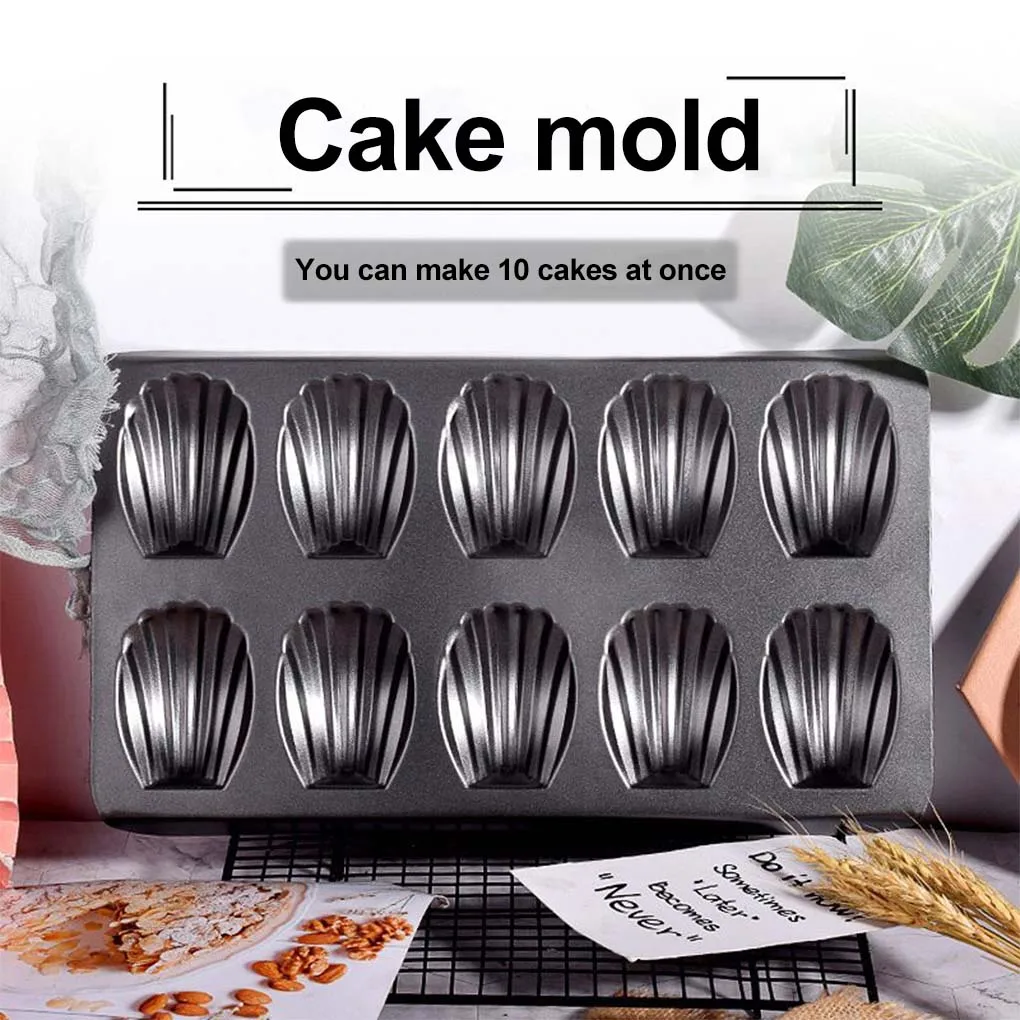 10-slot Cartoon Shell Cake Mold Non-stick Cookies Mould Rectangle Carbon Steel Pastries Pan Moulds Kitchen Supplies
10-slot Cartoon Shell Cake Mold Non-stick Cookies Mould Rectangle Carbon Steel Pastries Pan Moulds Kitchen Supplies