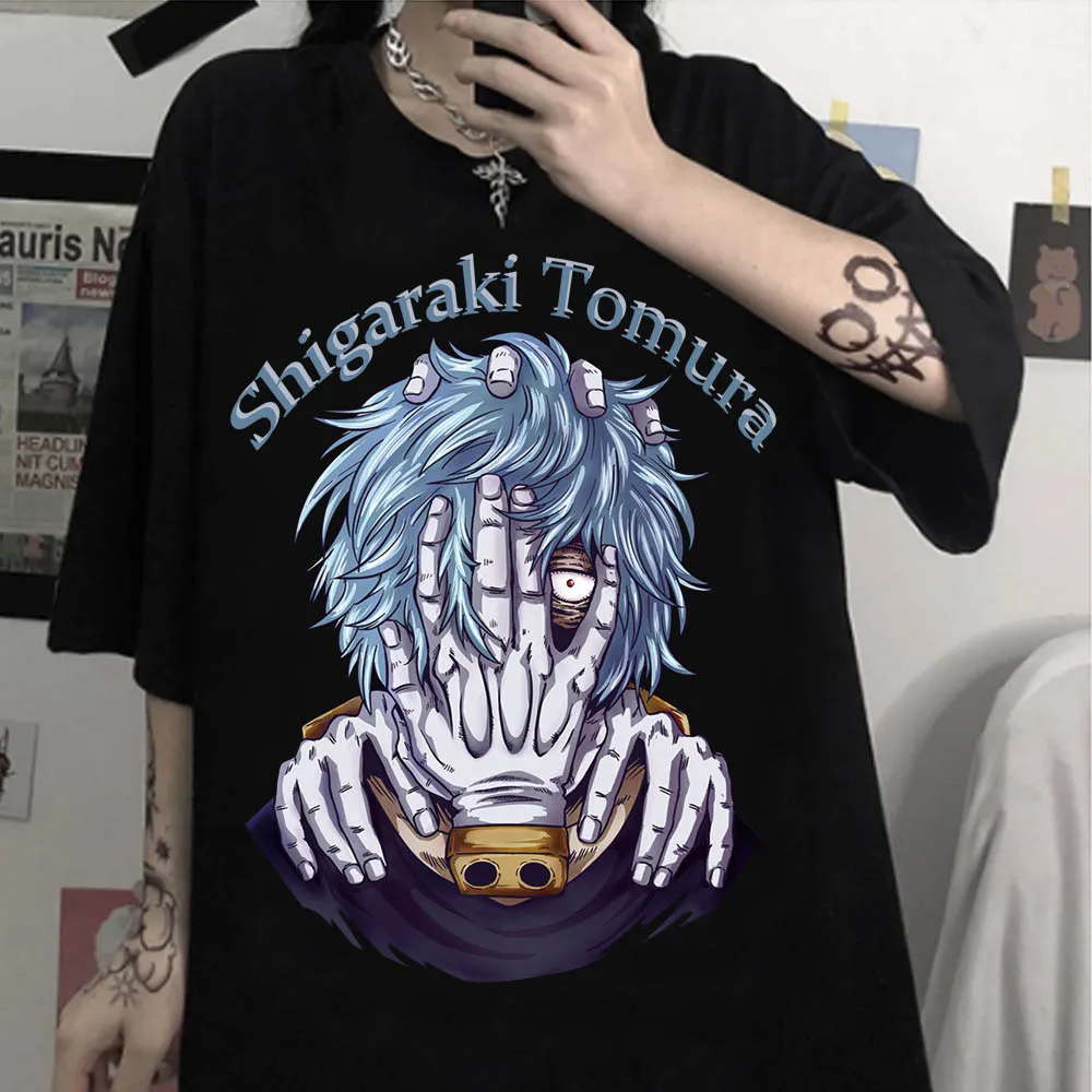

Летняя футболка Tomura Shigaraki Harajuku аниме мой герой Академия принт модный топ с коротким рукавом хип-хоп