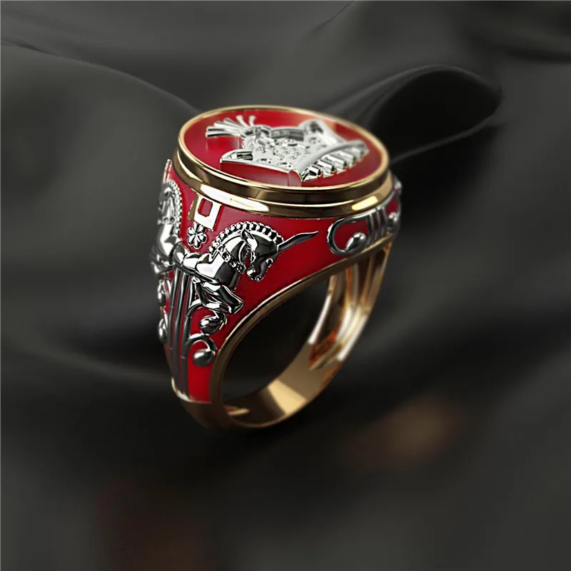 Milangirl Creative Personality King Horse Two-tone Knight Rings for Men Hip Hop Punk Style Fashion Rings
Milangirl Creative Personality King Horse Two-tone Knight Rings for Men Hip Hop Punk Style Fashion Rings