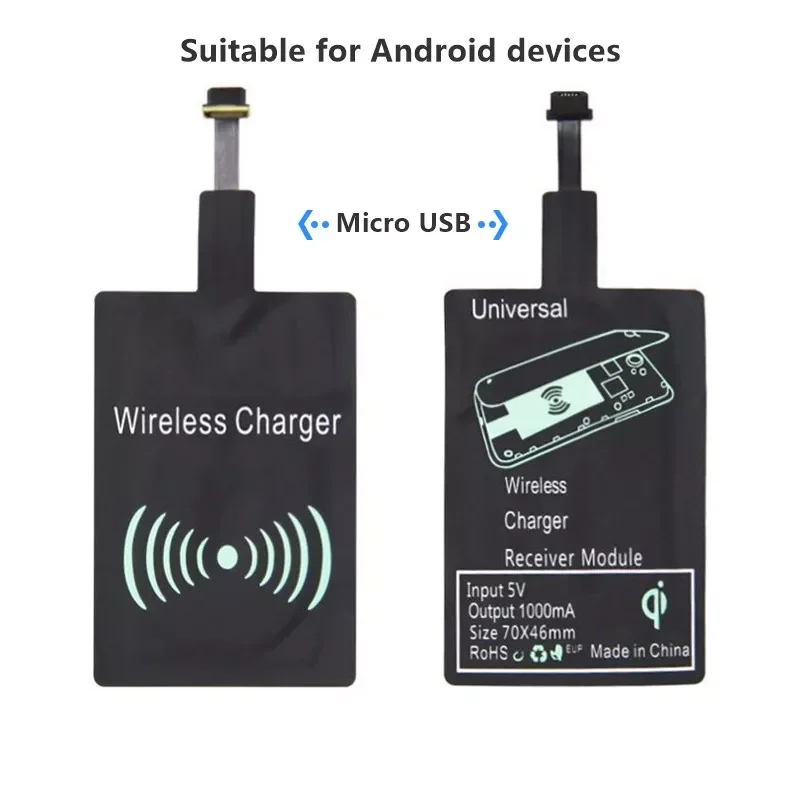 For Samsung Huawei Xiaomi Universal Micro USB Type C Fast Wireless Charger Adapter Lightweight Qi Wireless Charging Receiver
For Samsung Huawei Xiaomi Universal Micro USB Type C Fast Wireless Charger Adapter Lightweight Qi Wireless Charging Receiver