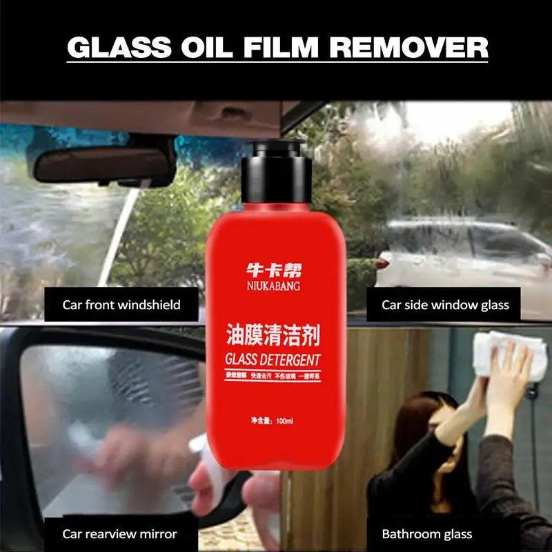 

Car Glass Oil Film Removing Paste 100ml Auto Glass Film Coating Agent Automotive Windshield Home Streak Shine Glass Cleaner