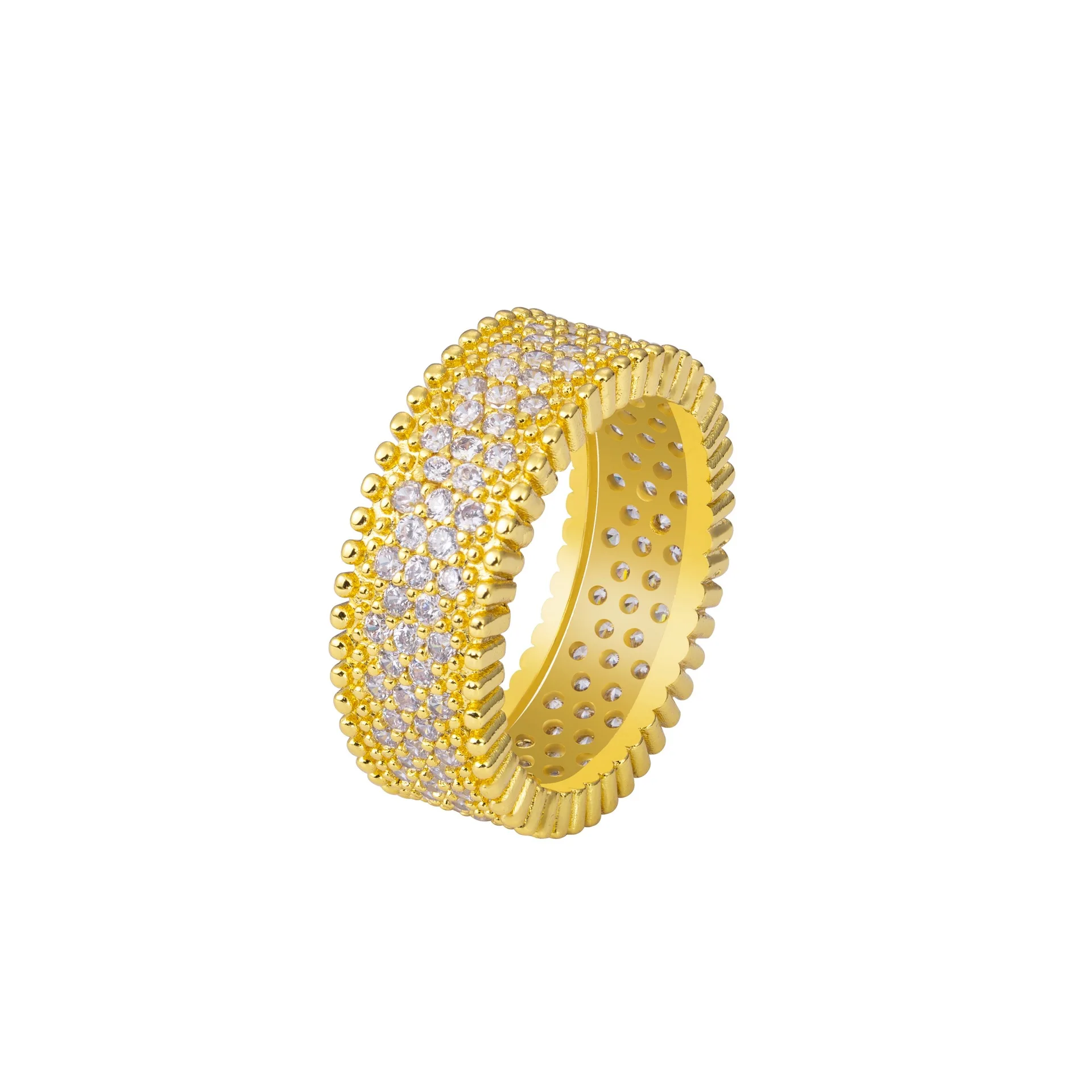 18K Gold 925 Silver Plated Luxury Hip Hop Full CZ Bands Finger Rings Clear Cubic Zirconia Ring for Woman Men
18K Gold 925 Silver Plated Luxury Hip Hop Full CZ Bands Finger Rings Clear Cubic Zirconia Ring for Woman Men