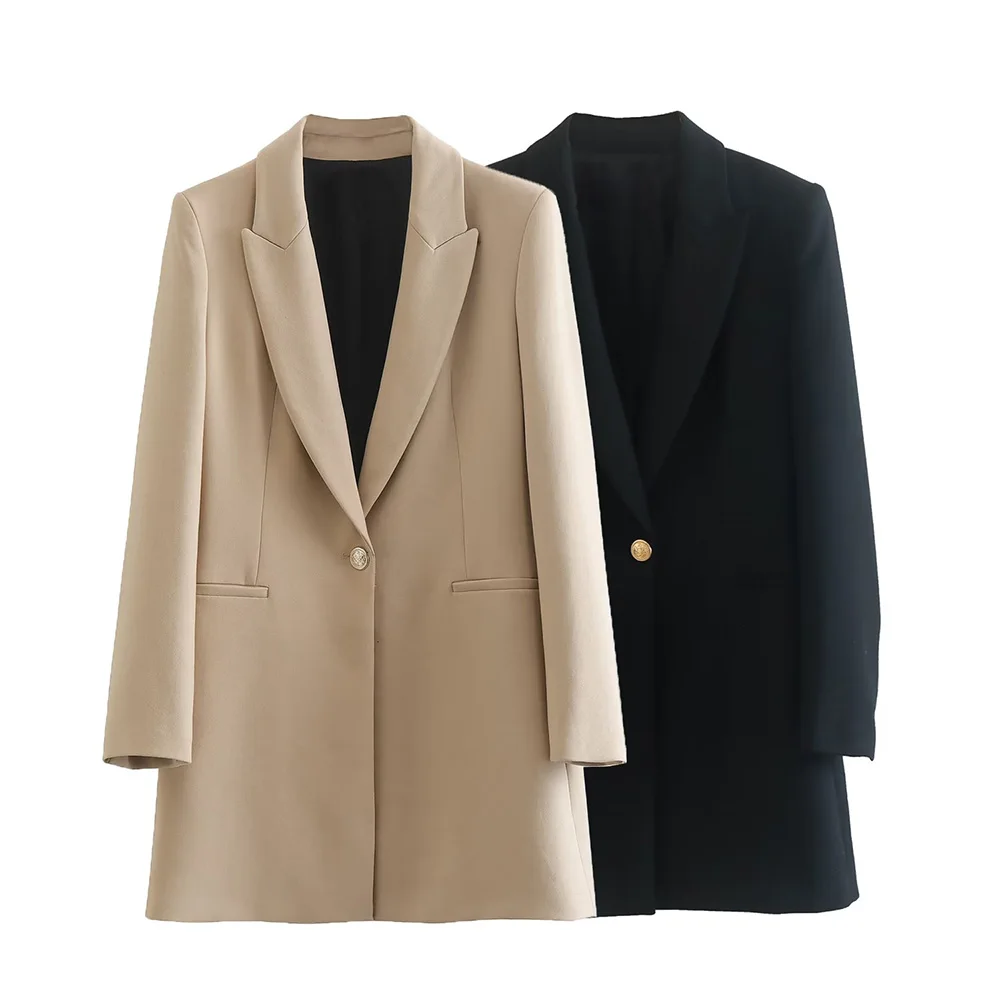 PB&ZA Long Blazer Business Casual Women Outfits Autumn And Winter 2022 Latest Fashion Simple Straight Single Button Coat 8139676
PB&ZA Long Blazer Business Casual Women Outfits Autumn And Winter 2022 Latest Fashion Simple Straight Single Button Coat 8139676