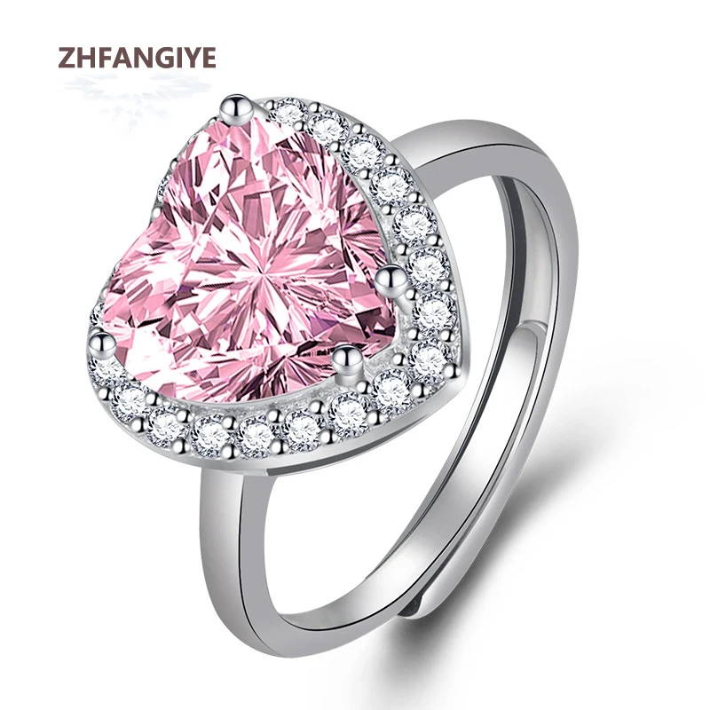 ZHFANGIYE Heart Ring for Women 925 Silver Jewelry with Zircon Gemstone Open Finger Rings Wedding Bridal Party Gift Ornaments
ZHFANGIYE Heart Ring for Women 925 Silver Jewelry with Zircon Gemstone Open Finger Rings Wedding Bridal Party Gift Ornaments