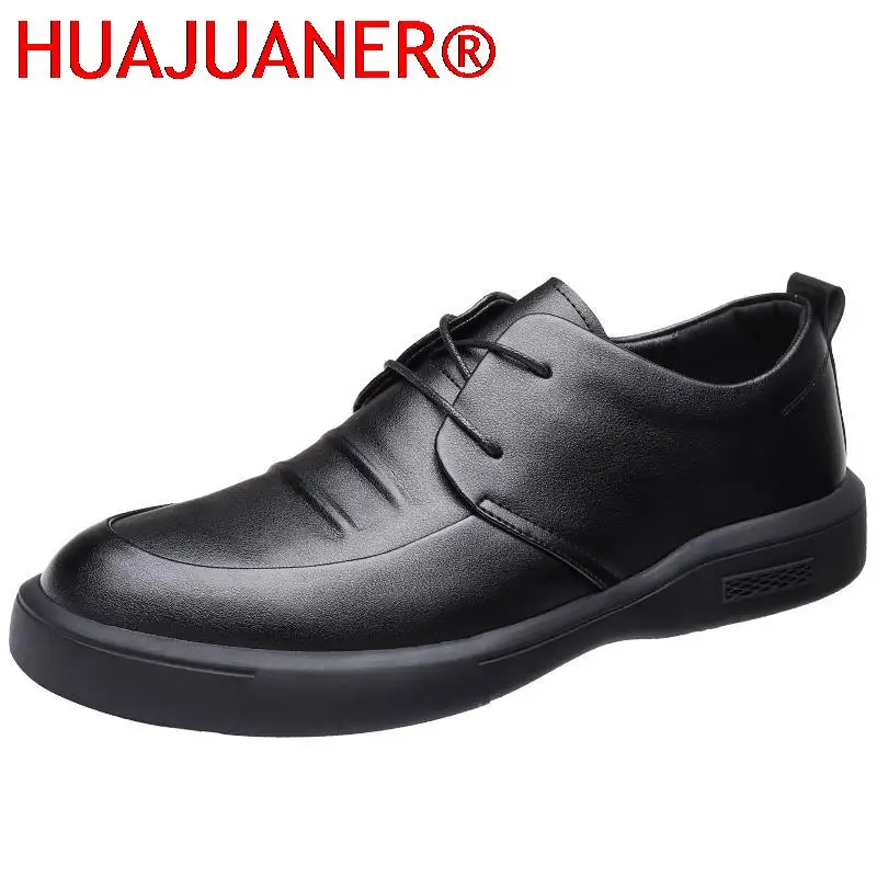

Men Casual Shoes High Quality Lace-up Solid Leather Business Shoes Fashion Gentleman Shoes Bureau Office Oxford Shoes For Men