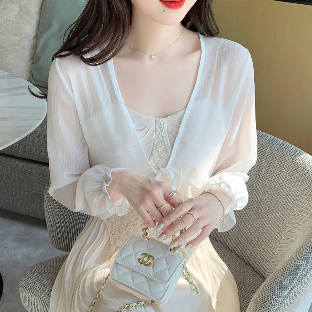 Chiffon Cardigan Open Front Long Sleeve Shrugs For Womens Bolero Tops Up Wedding Accessory for Bridesmaid Dresses Bridal Wrap
Chiffon Cardigan Open Front Long Sleeve Shrugs For Womens Bolero Tops Up Wedding Accessory for Bridesmaid Dresses Bridal Wrap