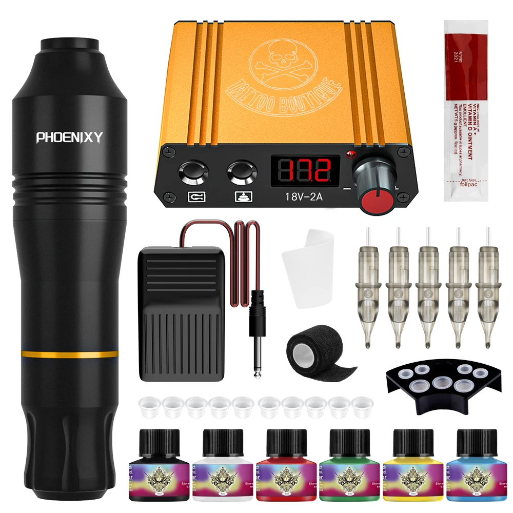 Professional Tattoo Machine Pen Kit All for Tattoo Body Art Tool Set for Beginner Tattoo Power Supply Permanent Tattoo Cartidges
Professional Tattoo Machine Pen Kit All for Tattoo Body Art Tool Set for Beginner Tattoo Power Supply Permanent Tattoo Cartidges