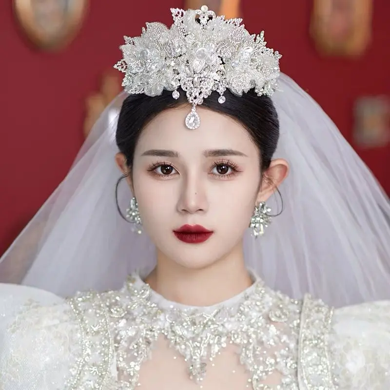 Bridal Headwear Wedding Dress Crown Magnificent Sweet Handmade Beaded Crown Earring Set 2023 New Korean Style Bridal Tiara Props
Bridal Headwear Wedding Dress Crown Magnificent Sweet Handmade Beaded Crown Earring Set 2023 New Korean Style Bridal Tiara Props