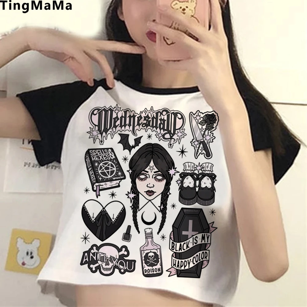 I Hate Everything Wednesday Addams T Shirt Women Nevermore Academy Prints Y2k Crop Top Female Cropped Gothic Tshirt
I Hate Everything Wednesday Addams T Shirt Women Nevermore Academy Prints Y2k Crop Top Female Cropped Gothic Tshirt