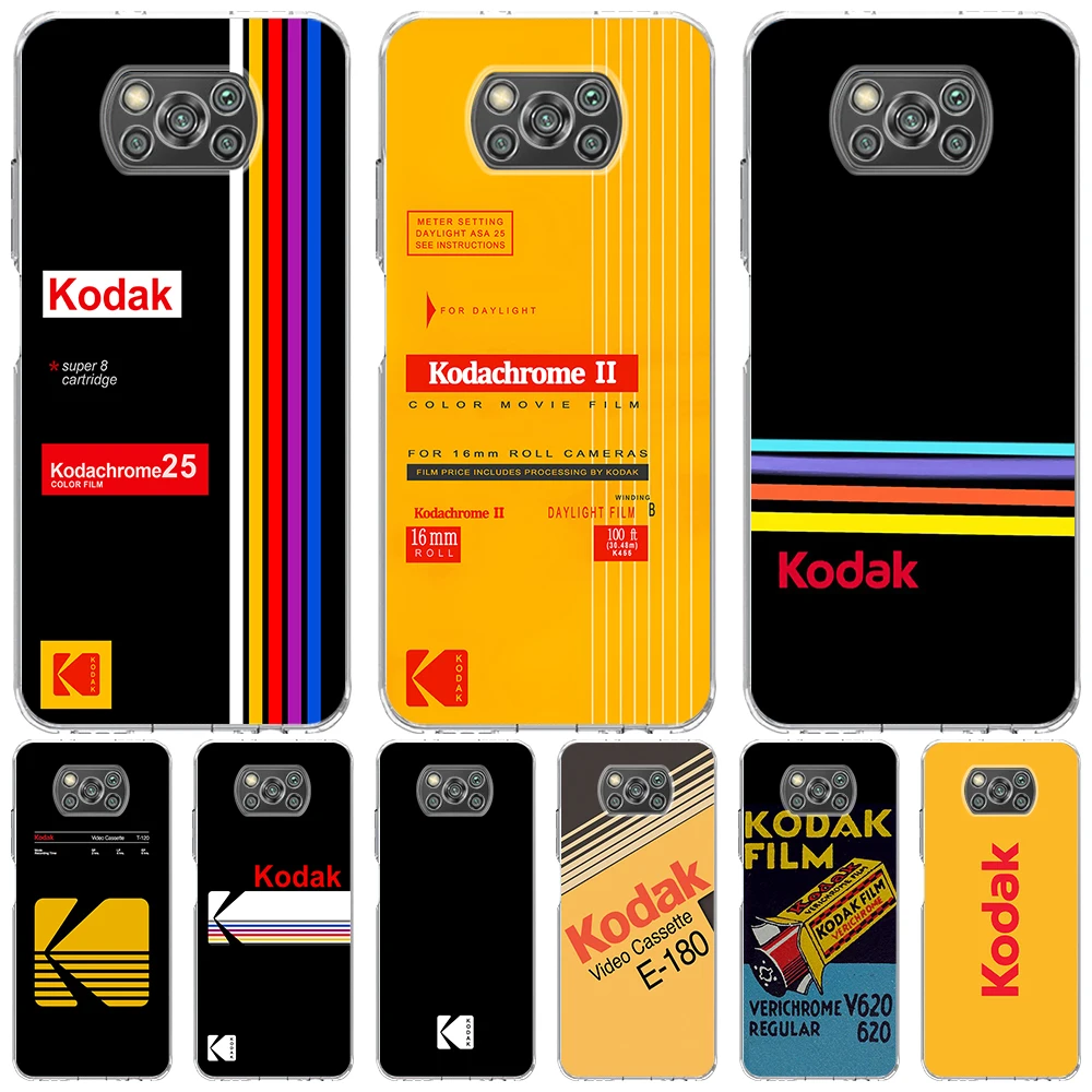 

Модный чехол Kodak для Xiaomi Poco X3 NFC X4 M4 Pro M3 F4 GT F3 F1 Прозрачный чехол для телефона из ТПУ Redmi Note 10 9S K40 Mi 11 Lite