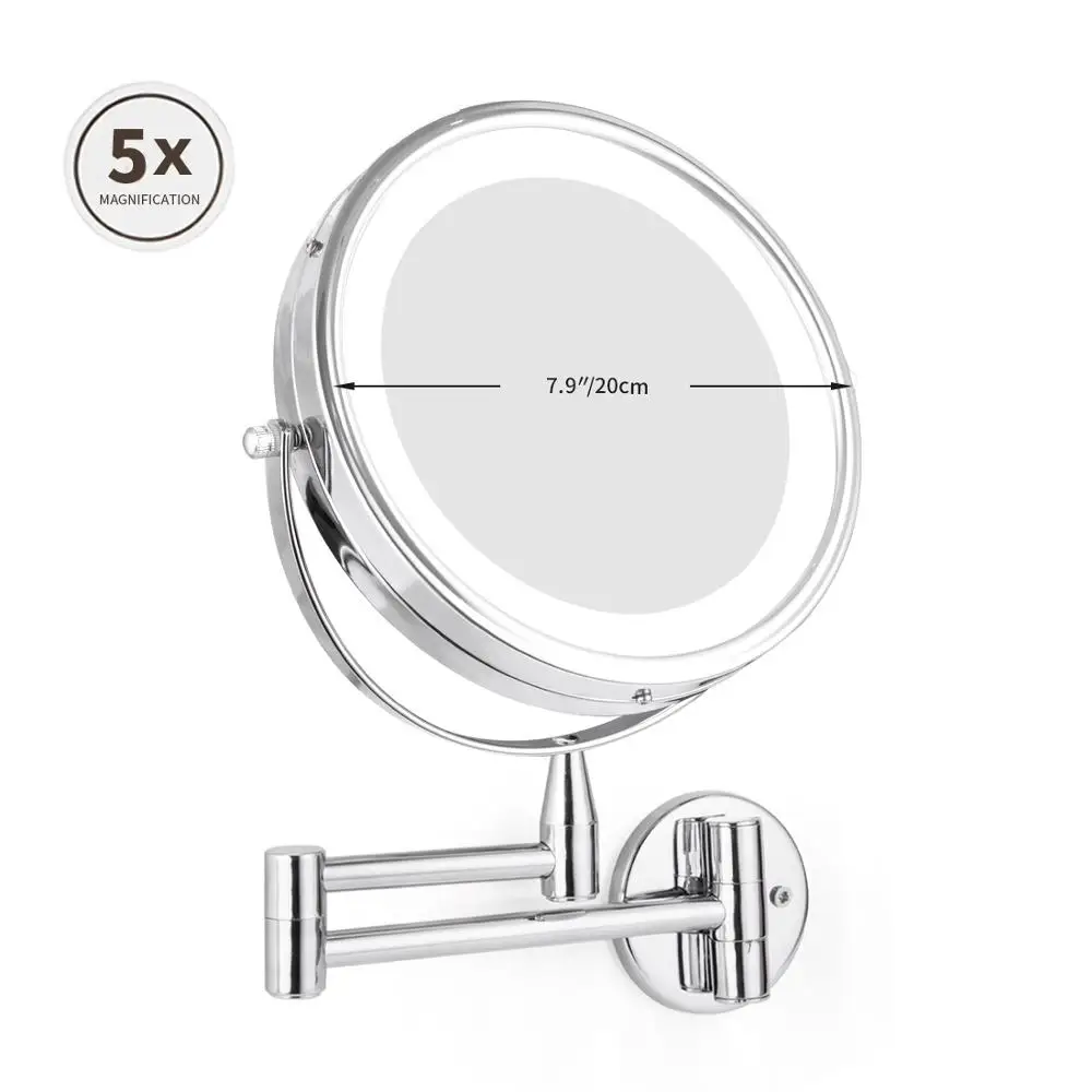 Smartloc Extendable LED 8 inch 5X/10X Magnifying Bathroom Wall Mounted Mirror Mural Light Vanity Makeup Bath Cosmetic Mirrors
Smartloc Extendable LED 8 inch 5X/10X Magnifying Bathroom Wall Mounted Mirror Mural Light Vanity Makeup Bath Cosmetic Mirrors