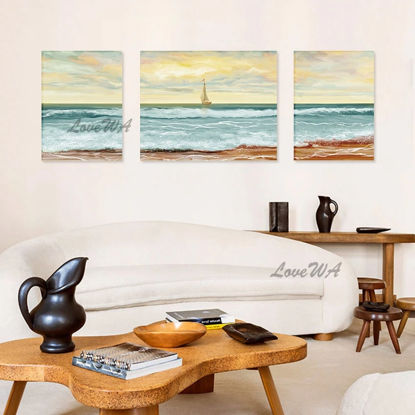 3 Panel Canvas Art Sailboat At Sea Abstract Landscape Oil Painting High Quality Home Decoration Piece Frameless Modern Picture
3 Panel Canvas Art Sailboat At Sea Abstract Landscape Oil Painting High Quality Home Decoration Piece Frameless Modern Picture