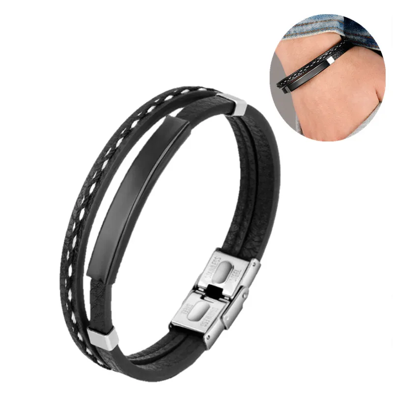 2021 модный мужской кожаный плетеный браслет для отдыха с контрастными цветами браслет из нержавеющей стали 
2021 модный мужской кожаный плетеный браслет для отдыха с контрастными цветами браслет из нержавеющей стали