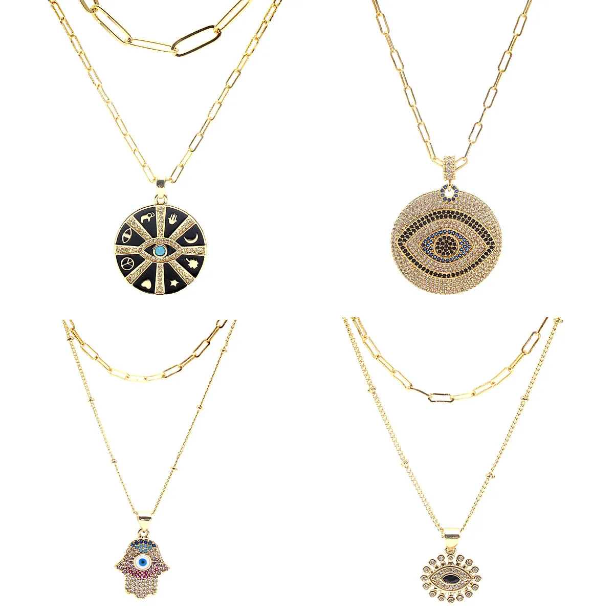MHS.SUN Stackable Hand Eye Pendant Necklaces Colorful CZ Zircon Necklace Charm Choker Exquisite Clavicle Chain Women Jewelry
MHS.SUN Stackable Hand Eye Pendant Necklaces Colorful CZ Zircon Necklace Charm Choker Exquisite Clavicle Chain Women Jewelry