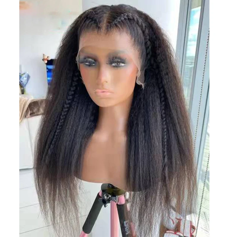 26Inch Yaki Preplucked Black 180Density Long Kinky Straight Synthetic Lace Front Wig For Women BabyHair Heat Resistant Daily
26Inch Yaki Preplucked Black 180Density Long Kinky Straight Synthetic Lace Front Wig For Women BabyHair Heat Resistant Daily