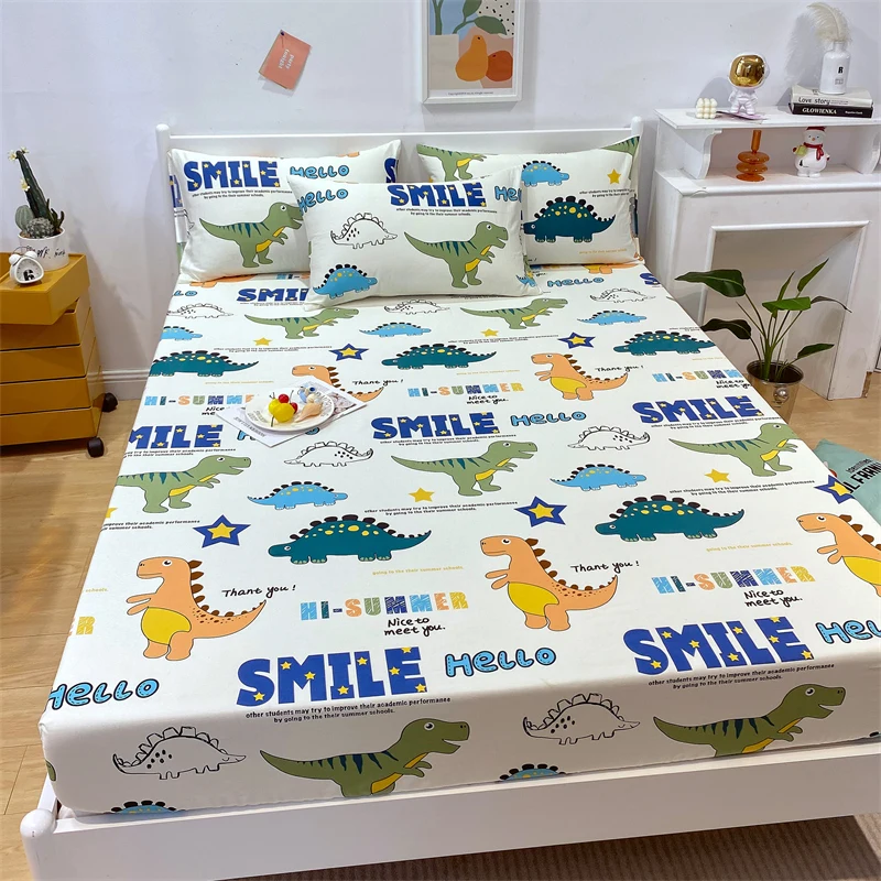 Cotton Elastic Fitted Sheet Dinosaur Cartoon Pattern Bed Sheets Queen Double King Size Mattress Cover Home Bed Linens 150x200cm
Cotton Elastic Fitted Sheet Dinosaur Cartoon Pattern Bed Sheets Queen Double King Size Mattress Cover Home Bed Linens 150x200cm