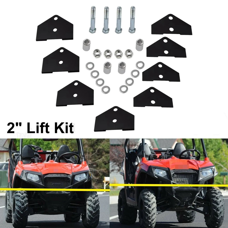 2Inch Front Rear Full Lift Kit Suspension Rise Mount Brackets for UTV Polaris RZR 800 EFI Models 2008-2014
2Inch Front Rear Full Lift Kit Suspension Rise Mount Brackets for UTV Polaris RZR 800 EFI Models 2008-2014