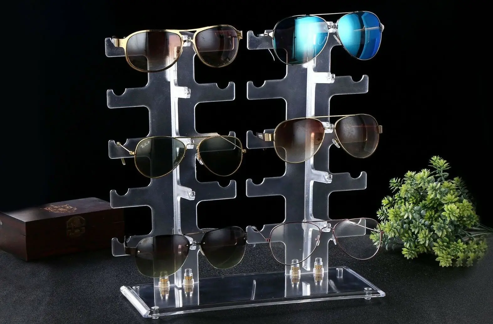 1 Set Two-row Glasses Holder Display 10-pair Eyeglasses Sunglasses Display Stand Counter Show Rack for Personal Use
1 Set Two-row Glasses Holder Display 10-pair Eyeglasses Sunglasses Display Stand Counter Show Rack for Personal Use