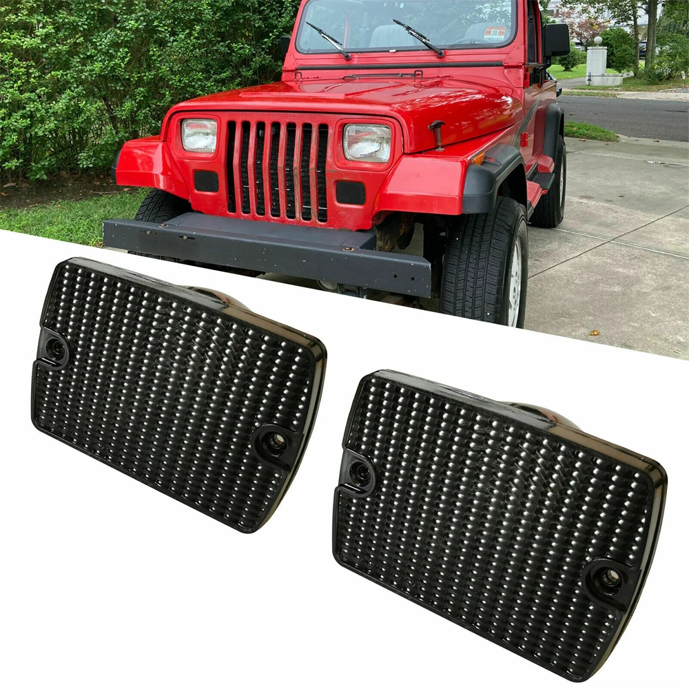 2pcs Smoked Front Turn Signal Parking Lights Housings For Jeep Wrangler YJ 1987-1995 56001378 CH2520111 
2pcs Smoked Front Turn Signal Parking Lights Housings For Jeep Wrangler YJ 1987-1995 56001378 CH2520111