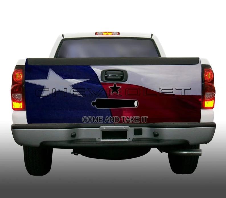 

Texas flag Come and Take It Gonzales flag mashup truck tailgate wrap vinyl graphic decal