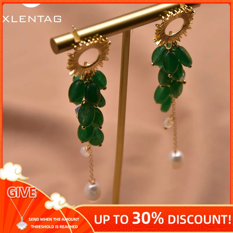 Xlentag Natural Fresh Water Pearl Pendant Green Stone Earrings 2021 Women Sterling Silver Fashion Jewelry wedding Gift GE1012A
Xlentag Natural Fresh Water Pearl Pendant Green Stone Earrings 2021 Women Sterling Silver Fashion Jewelry wedding Gift GE1012A
