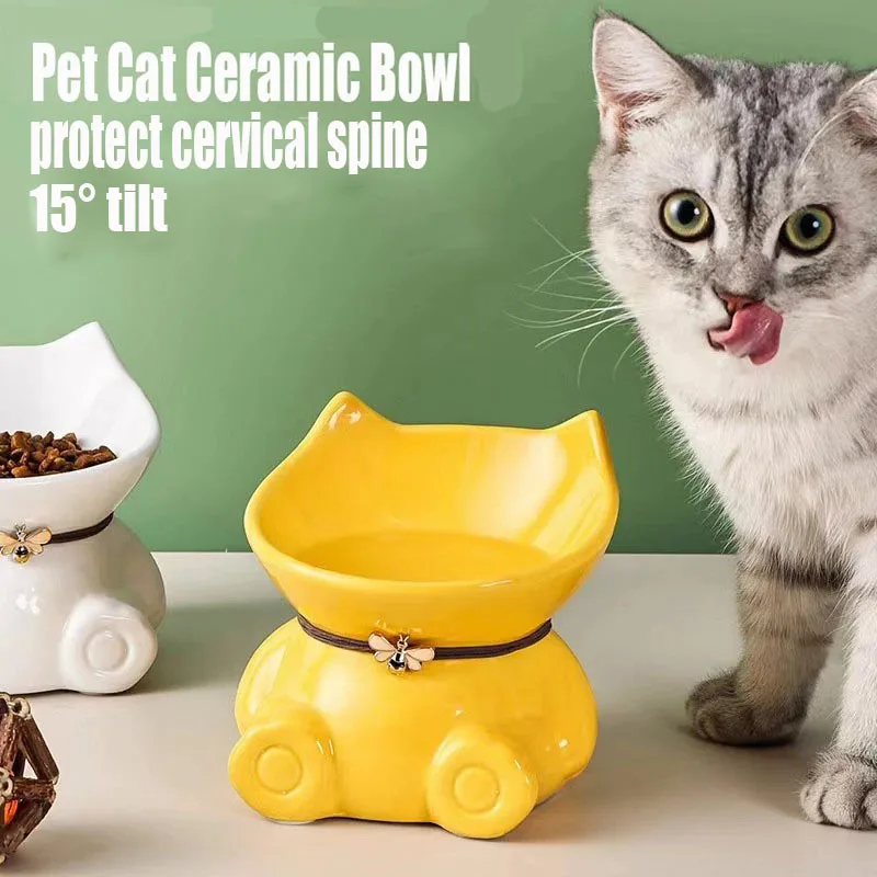 Pet cat bowl double bowl food bowl oblique mouth dog bowl cat drinking bowl high foot protection cervical vertebra cat drinking
Pet cat bowl double bowl food bowl oblique mouth dog bowl cat drinking bowl high foot protection cervical vertebra cat drinking