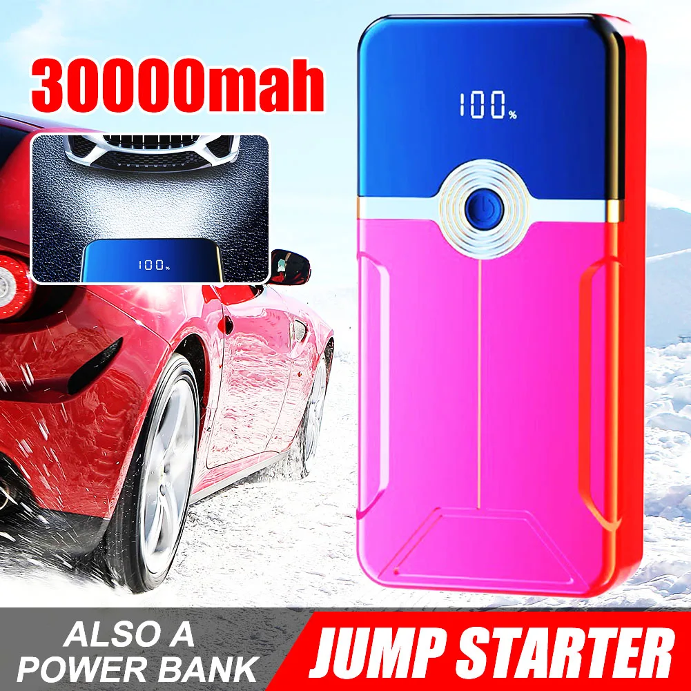 12V 1000A Car Battery Jump Starter Power Bank 30000mAh Portable USB Fast Charger with LED Lamp Emergency Booster Car Accessories
12V 1000A Car Battery Jump Starter Power Bank 30000mAh Portable USB Fast Charger with LED Lamp Emergency Booster Car Accessories