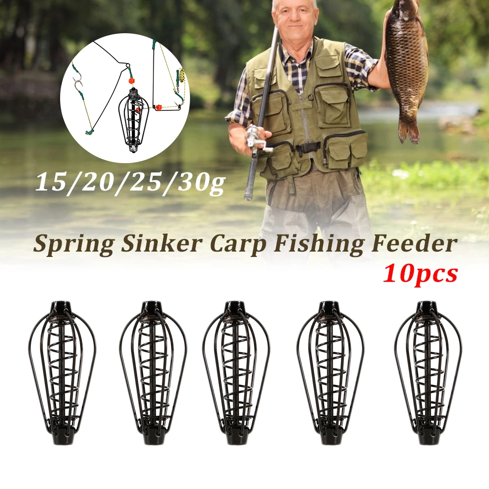 10pcs Spring Sinker Carp Fishing Feeder 15g 20g 25g 30g 6 Wire Method Swim Feeders Fish Tackle Tool Fishing Feeder
10pcs Spring Sinker Carp Fishing Feeder 15g 20g 25g 30g 6 Wire Method Swim Feeders Fish Tackle Tool Fishing Feeder
