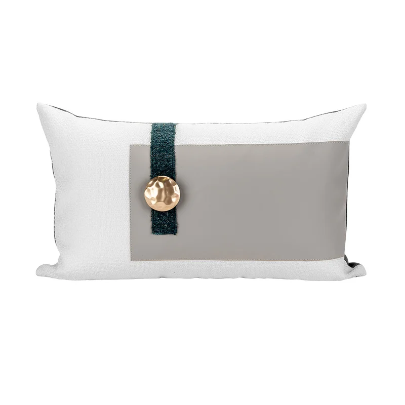 Luxury Simple Cushion Cover Home Decor Sofa Pillow Case Gold Button Rectangular Waist Pillows Linen Cotton Leather Cushions
Luxury Simple Cushion Cover Home Decor Sofa Pillow Case Gold Button Rectangular Waist Pillows Linen Cotton Leather Cushions