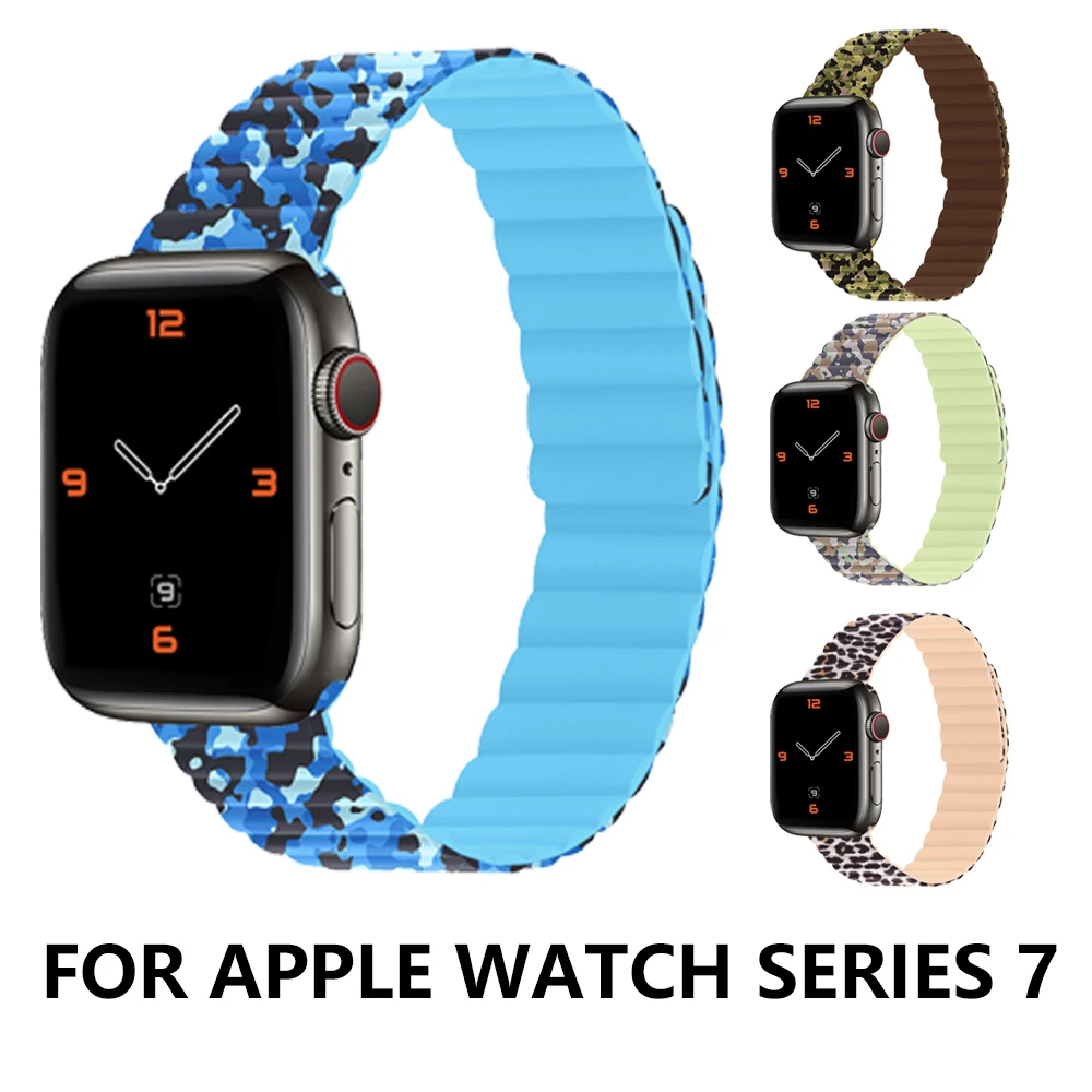 Sport Magnetic Watchband for Series 7 6 5 4 3 2 SE Camouflage Silicone Watch Strap for iWatch 42/44/45mm Wrist Strap Accessories
Sport Magnetic Watchband for Series 7 6 5 4 3 2 SE Camouflage Silicone Watch Strap for iWatch 42/44/45mm Wrist Strap Accessories