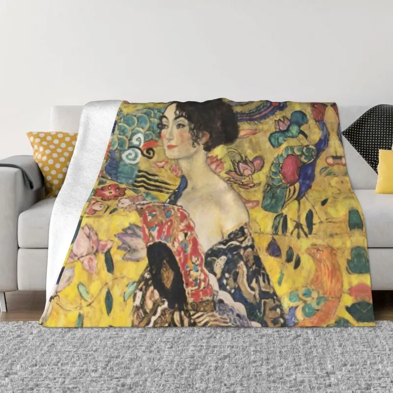 Lady With Fan By Gustav Klimt Blankets Warm Flannel Symbolism Art Throw Blanket for Home Bedroom Sofa
Lady With Fan By Gustav Klimt Blankets Warm Flannel Symbolism Art Throw Blanket for Home Bedroom Sofa