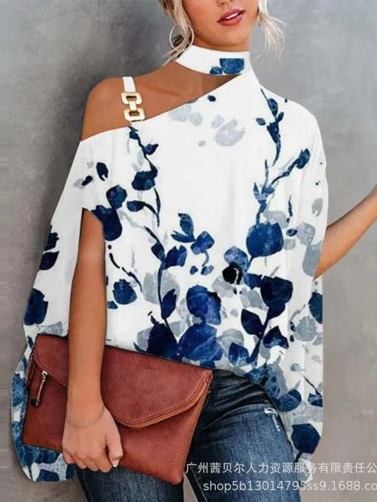 Mandylandy Women Elegant Summer Floral Print Loose Shirt Top Fashion Female Y2K Long Sleeve One Shoulder Blouse T-shirt
Mandylandy Women Elegant Summer Floral Print Loose Shirt Top Fashion Female Y2K Long Sleeve One Shoulder Blouse T-shirt