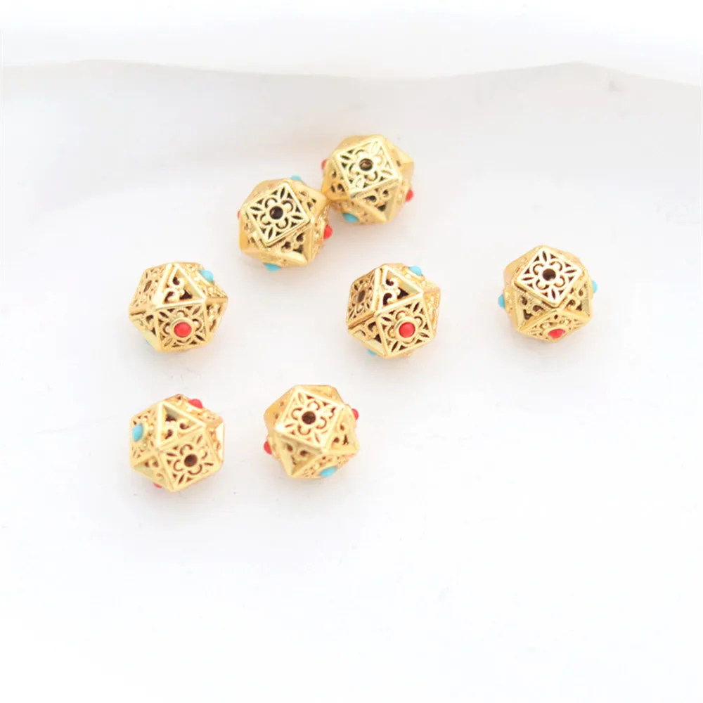 14K gold coated zircon hollow diamond beads DIY bracelet necklace jewelry with beads
14K gold coated zircon hollow diamond beads DIY bracelet necklace jewelry with beads