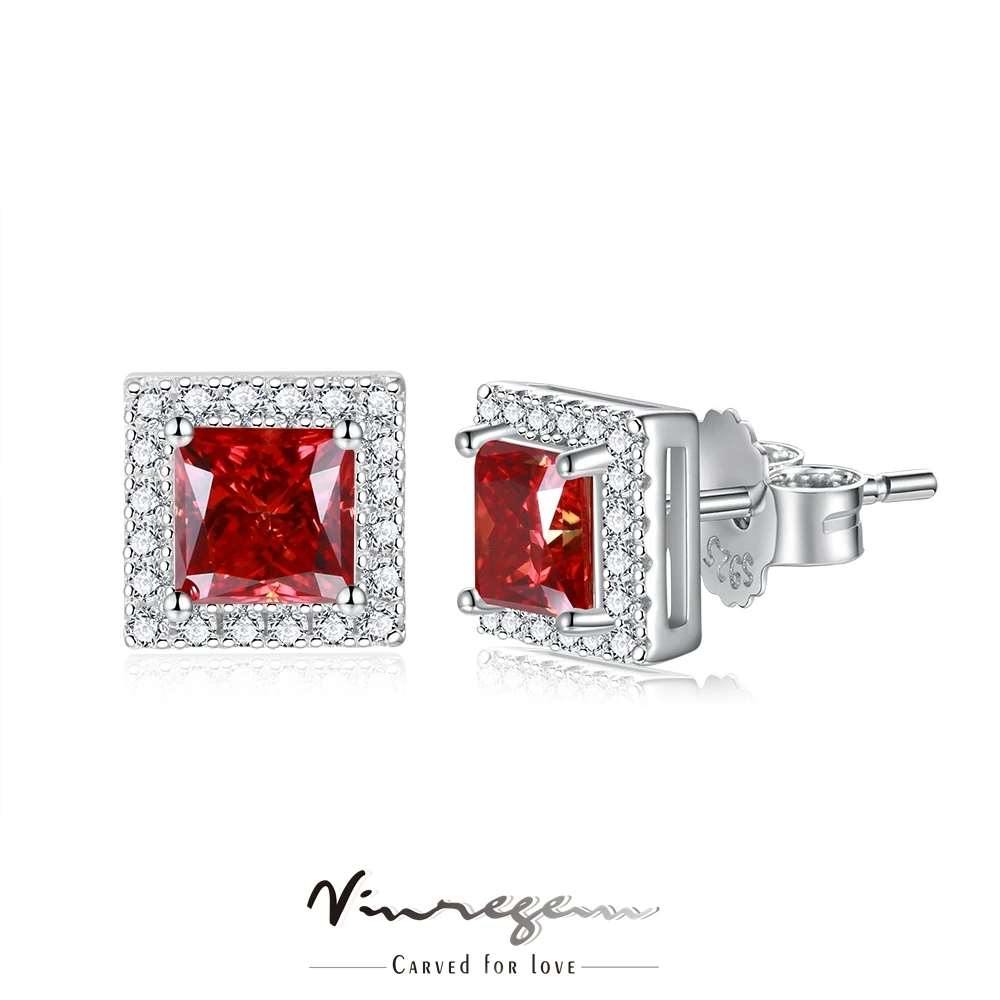 Vinregem 925 Sterling Silver Princess Cut 2CT Red Real Moissanite Anniversary Wedding Stud Earrings Fine Jewelry Gifts Wholesale
Vinregem 925 Sterling Silver Princess Cut 2CT Red Real Moissanite Anniversary Wedding Stud Earrings Fine Jewelry Gifts Wholesale