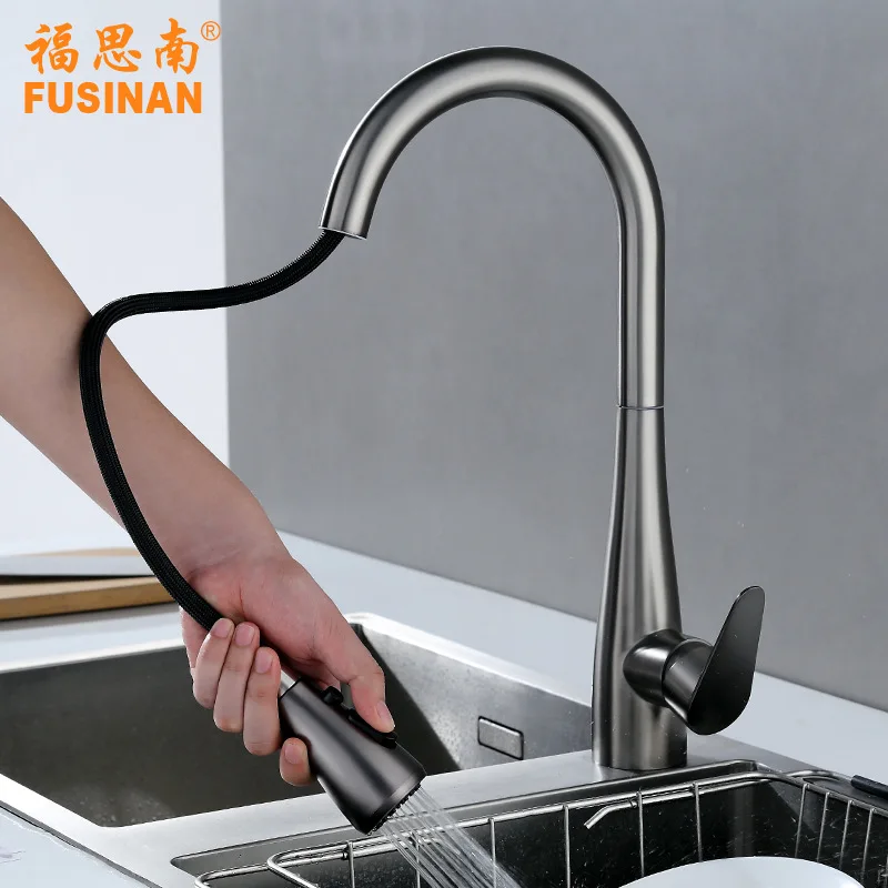 Grey 304 Stainless Steel Kitchen Sink Cold And Hot Pull Tap Dishwashing Sink Mixing Valve
Grey 304 Stainless Steel Kitchen Sink Cold And Hot Pull Tap Dishwashing Sink Mixing Valve
