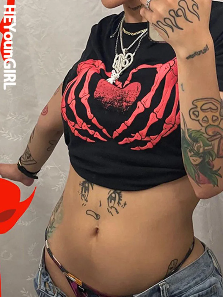 Женская футболка HEYounGIRL с принтом в готическом стиле, модные укороченные топы в стиле Харадзюку с коротким рукавом в стиле хип-хоп, женская у...
Женская футболка HEYounGIRL с принтом в готическом стиле, модные укороченные топы в стиле Харадзюку с коротким рукавом в стиле хип-хоп, женская у...