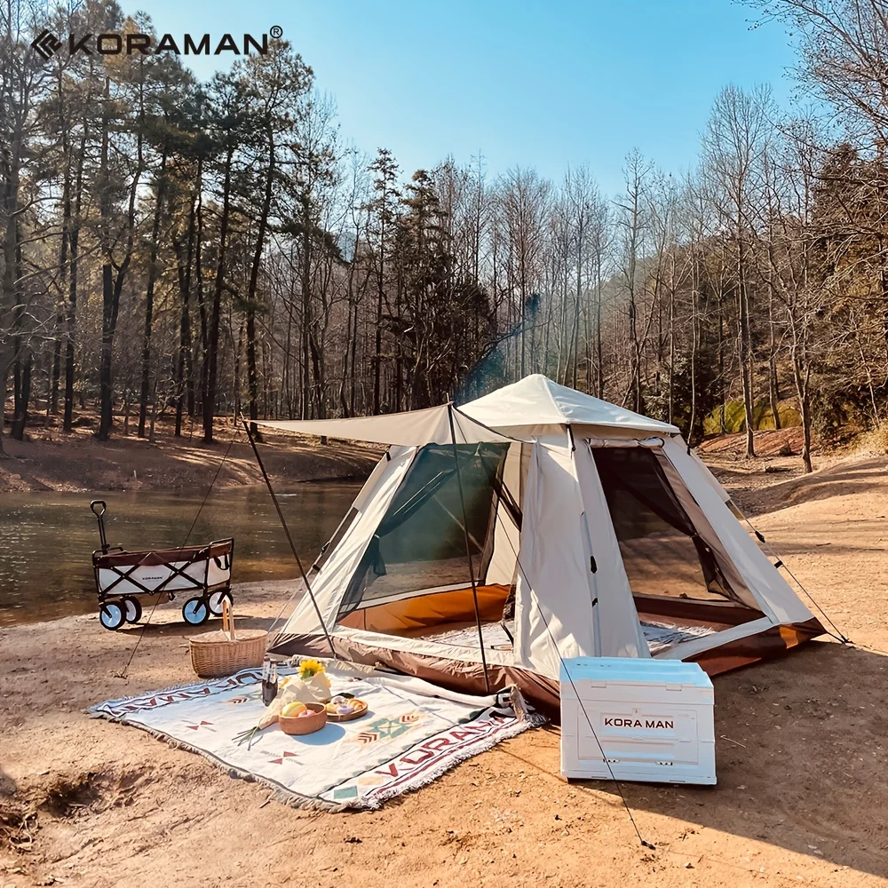 Портативная прочная палатка KORAMAN для кемпинга на 3-4 человек, легкая установка и водостойкость 
Портативная прочная палатка KORAMAN для кемпинга на 3-4 человек, легкая установка и водостойкость