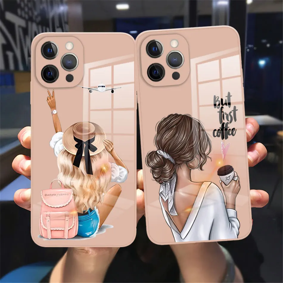 Fashion Woman Phone Case For iPhone 11 12 13Pro Max X XR XSMAX 8 7Plus 13Mini Pink Beautiful Girl Tempered Glass reflective case
Fashion Woman Phone Case For iPhone 11 12 13Pro Max X XR XSMAX 8 7Plus 13Mini Pink Beautiful Girl Tempered Glass reflective case