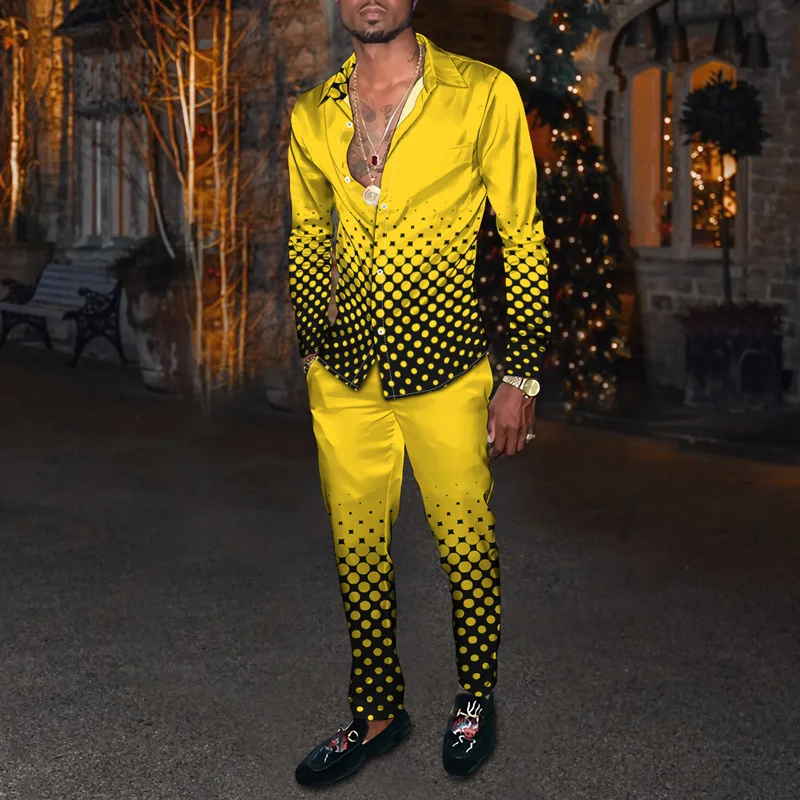 Polka Dot 3D Print Long-Sleeved Shirt + Trousers 2-Piece Set Fashion Men's Clothing 2022 Spring and Autumn Casual Oversized Suit
Polka Dot 3D Print Long-Sleeved Shirt + Trousers 2-Piece Set Fashion Men's Clothing 2022 Spring and Autumn Casual Oversized Suit