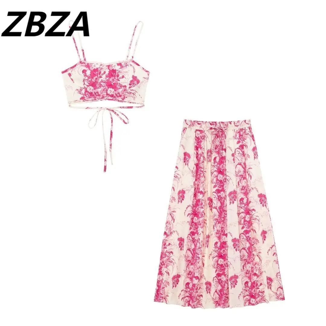 ZBZA Set Women 2 Pieces 2023 New Fashion Summer Frenulum Short Print Tops Vintage Printed Long Skirt Female Chic Tops
ZBZA Set Women 2 Pieces 2023 New Fashion Summer Frenulum Short Print Tops Vintage Printed Long Skirt Female Chic Tops