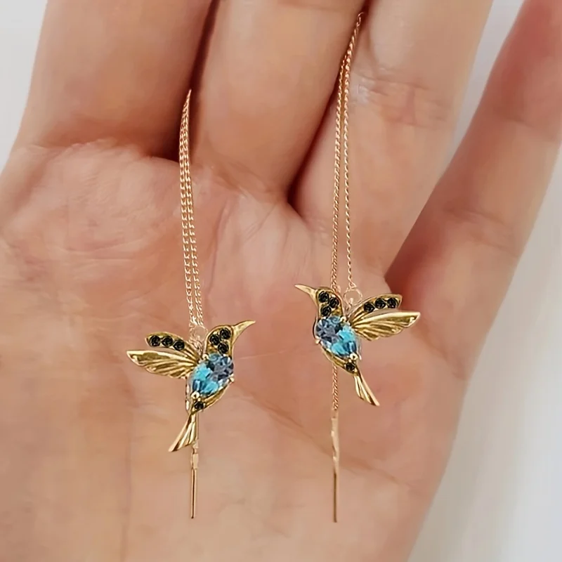 Elegant Bird Inlaid Zircon Linear Earrings 18K Gold Plated Party Wedding Jewelry For Women Girls 1Pair
Elegant Bird Inlaid Zircon Linear Earrings 18K Gold Plated Party Wedding Jewelry For Women Girls 1Pair