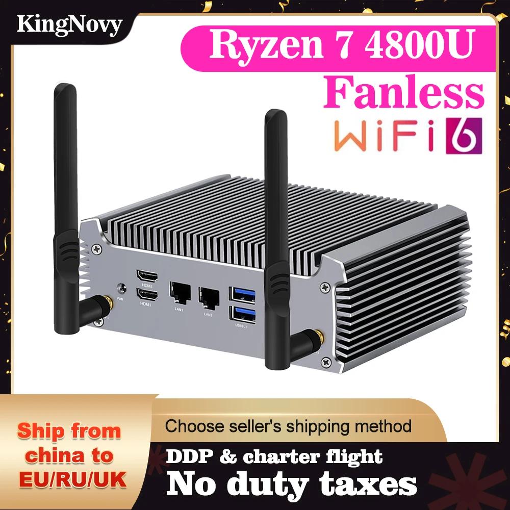 KingNovy безвентиляторный мини-ПК AMD Ryzen 7 4800U 4700U, настольный компьютер Barebone 4K Dual HD Windows 11/10 HTPC, игровой ПК WiFi6 BT5.2
KingNovy безвентиляторный мини-ПК AMD Ryzen 7 4800U 4700U, настольный компьютер Barebone 4K Dual HD Windows 11/10 HTPC, игровой ПК WiFi6 BT5.2