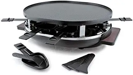 8-Person Matterhorn Oval Raclette w/ Wood base, reversible cast aluminum Non-Stick grill plate
8-Person Matterhorn Oval Raclette w/ Wood base, reversible cast aluminum Non-Stick grill plate