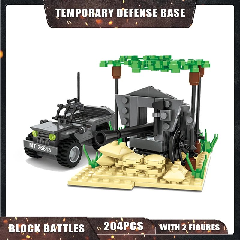 204PCS Temporary Defense Base Model Bricks Kits with 2 Miniature Figures Military Building Blocks Toys for Boys Birthday Gift
204PCS Temporary Defense Base Model Bricks Kits with 2 Miniature Figures Military Building Blocks Toys for Boys Birthday Gift