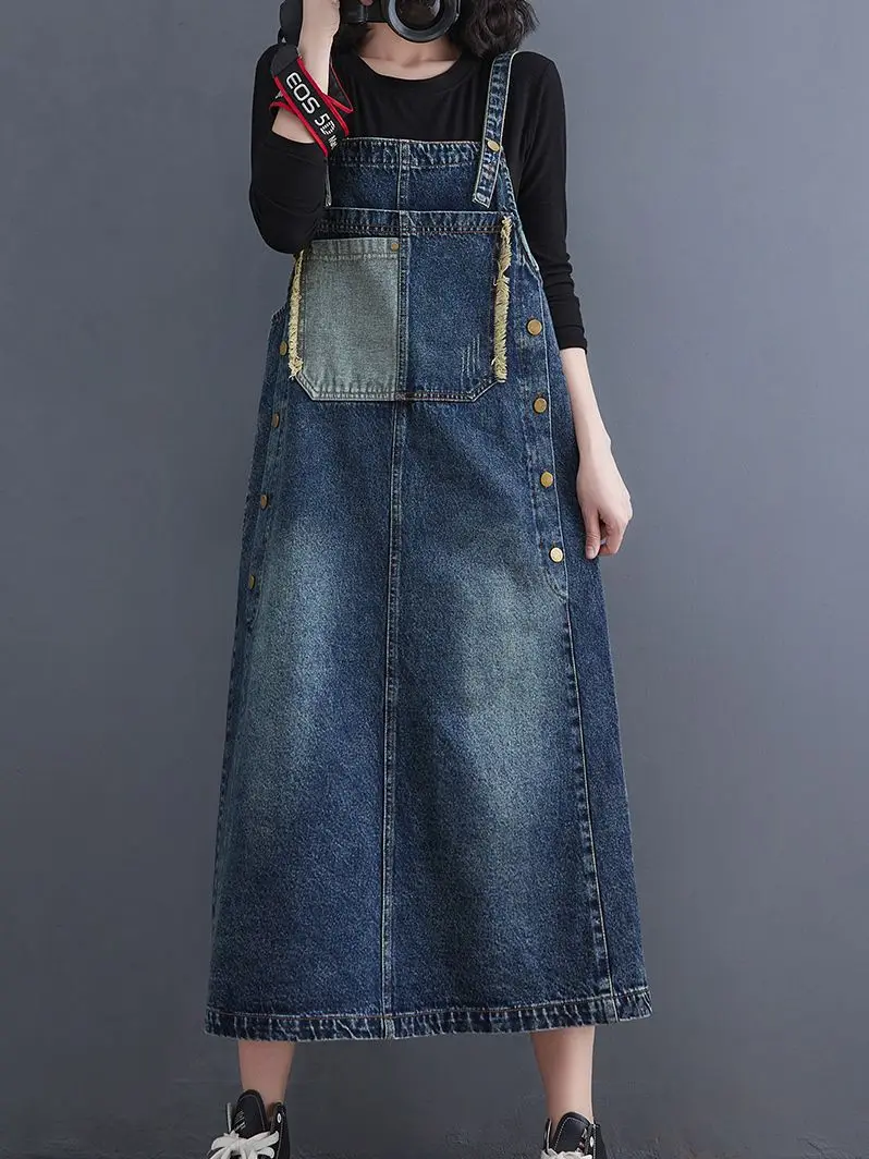 Strap Denim Dress Long Maxi Summer Dress Women 2022 Vestidos Jeans Harajuku Dress Ladies Casual Loose Cowboy Denim Sundress
Strap Denim Dress Long Maxi Summer Dress Women 2022 Vestidos Jeans Harajuku Dress Ladies Casual Loose Cowboy Denim Sundress