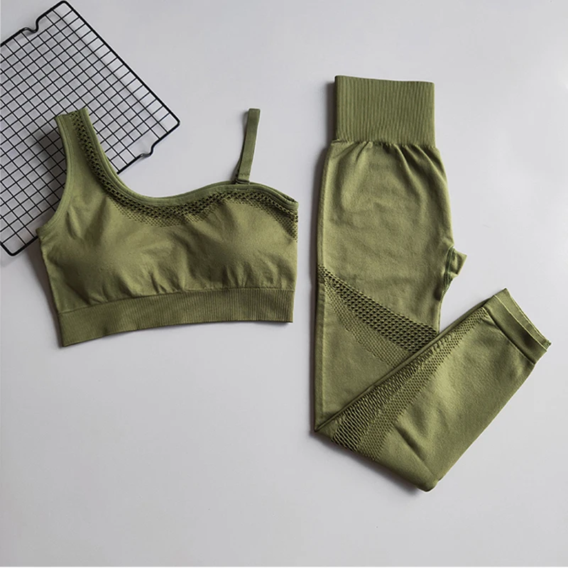 Seamless Yoga Set Women Gym Clothing Sportswear Hollow Out Yoga Leggings Padded One Shoulder Sport Bra Workout Clothes Sport Set
Seamless Yoga Set Women Gym Clothing Sportswear Hollow Out Yoga Leggings Padded One Shoulder Sport Bra Workout Clothes Sport Set