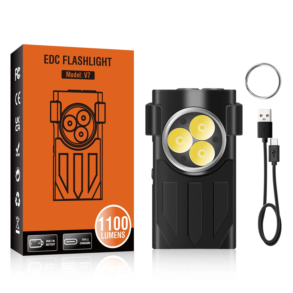 LED EDC Keychain Flashlight Type-C Rechargeable Portable Work Light Mini Torch with Clip Camping Pocket Lantern Hiking Emergency
LED EDC Keychain Flashlight Type-C Rechargeable Portable Work Light Mini Torch with Clip Camping Pocket Lantern Hiking Emergency