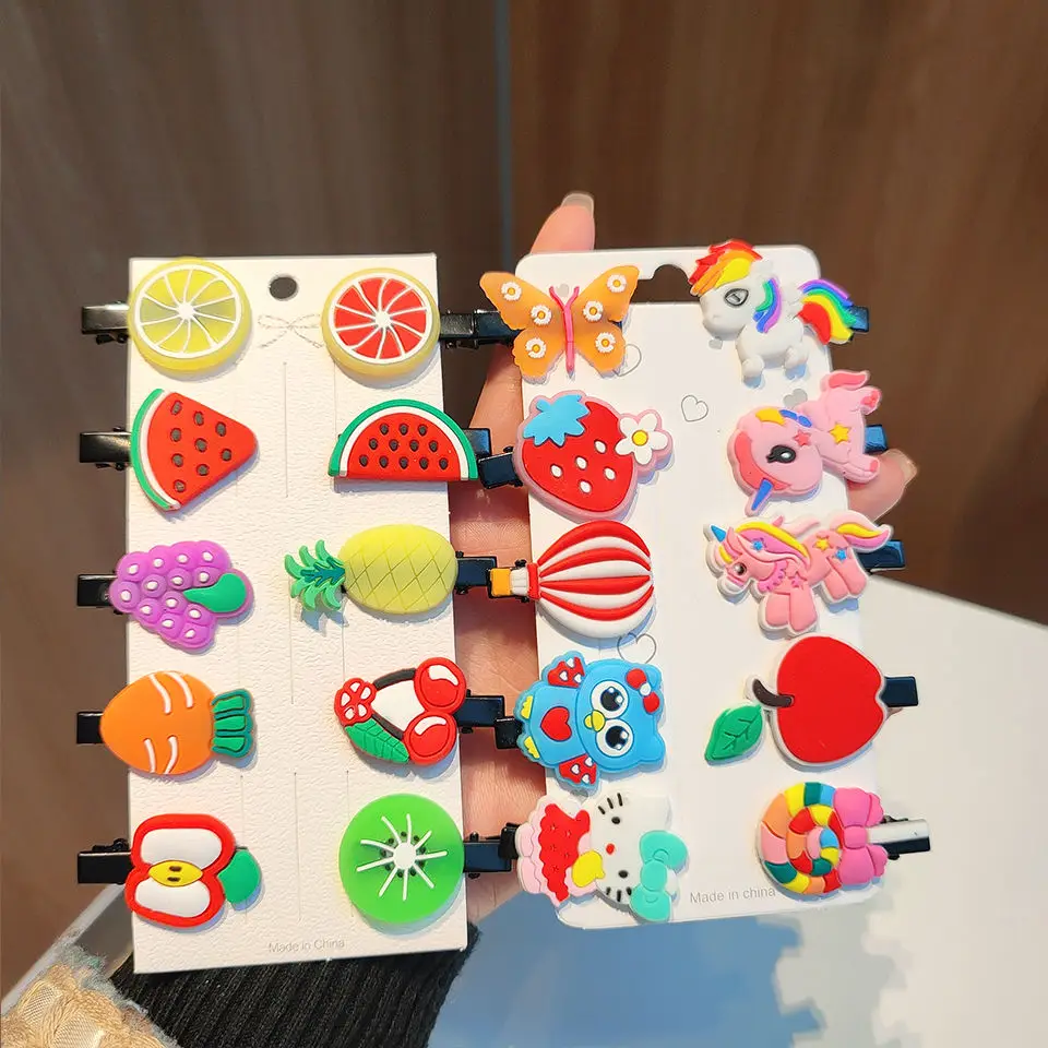 10 Pcs Silicon Cartoon Hair Clips Baby Girls' Small Barrettes Headwear Toddlers' Hairpins Kids Hair Accessories
10 Pcs Silicon Cartoon Hair Clips Baby Girls' Small Barrettes Headwear Toddlers' Hairpins Kids Hair Accessories